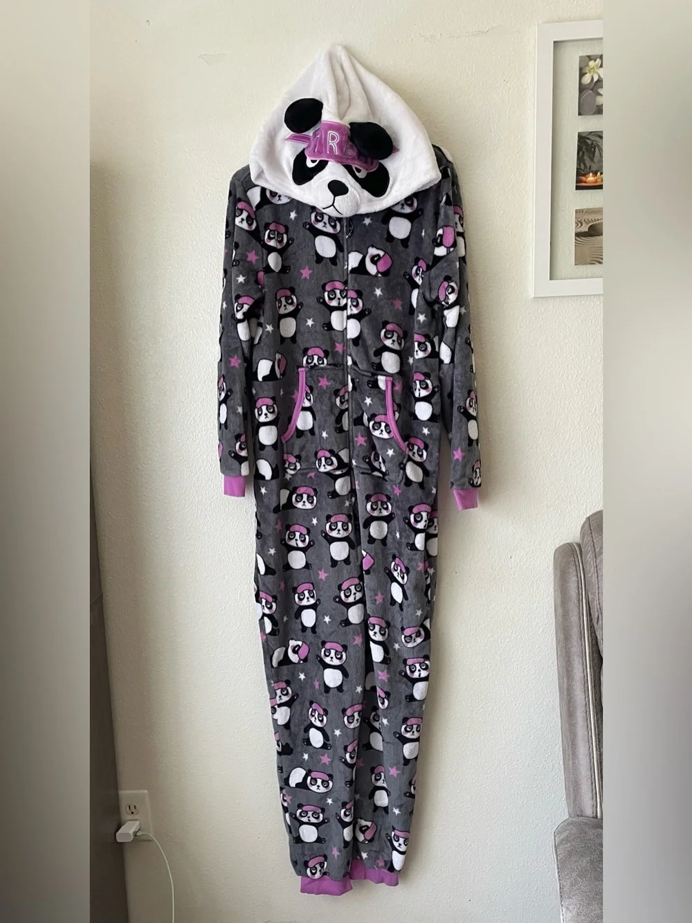 Holiday Time Union Suit Panda, Multicolor Size large (12-14)
